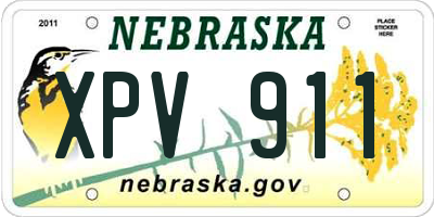 NE license plate XPV911