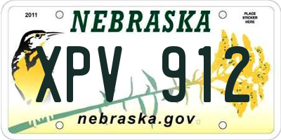 NE license plate XPV912