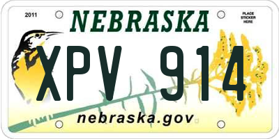 NE license plate XPV914