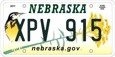 NE license plate XPV915