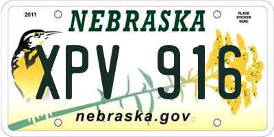 NE license plate XPV916