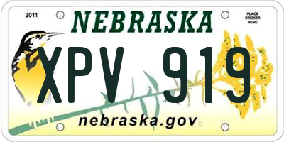 NE license plate XPV919