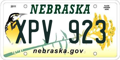 NE license plate XPV923