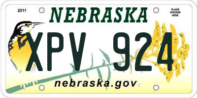 NE license plate XPV924