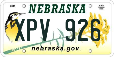 NE license plate XPV926