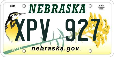 NE license plate XPV927