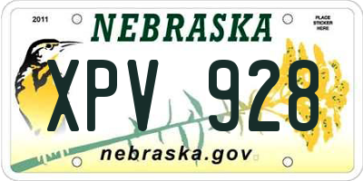 NE license plate XPV928