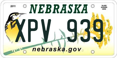 NE license plate XPV939