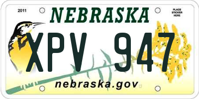 NE license plate XPV947