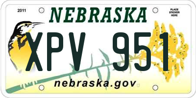 NE license plate XPV951