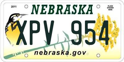 NE license plate XPV954