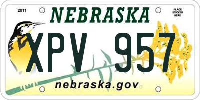 NE license plate XPV957