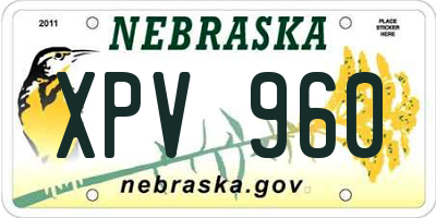 NE license plate XPV960