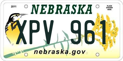 NE license plate XPV961