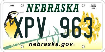 NE license plate XPV963