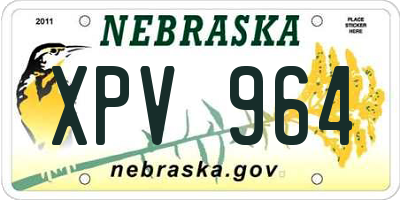 NE license plate XPV964