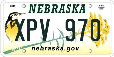 NE license plate XPV970