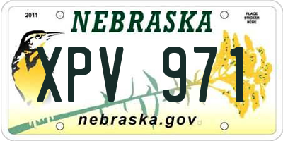 NE license plate XPV971