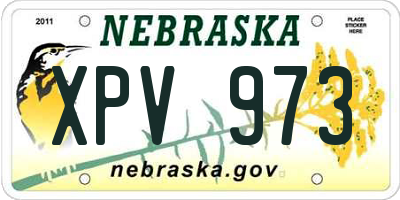 NE license plate XPV973