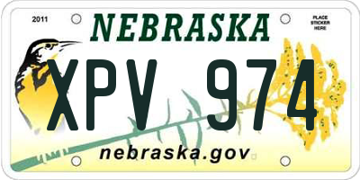 NE license plate XPV974