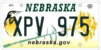 NE license plate XPV975