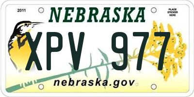NE license plate XPV977