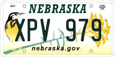 NE license plate XPV979