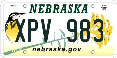 NE license plate XPV983