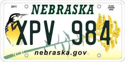 NE license plate XPV984
