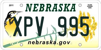 NE license plate XPV995