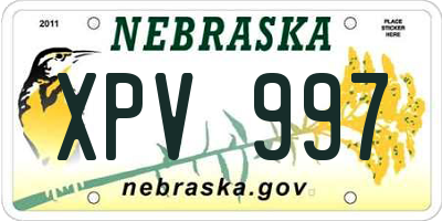 NE license plate XPV997