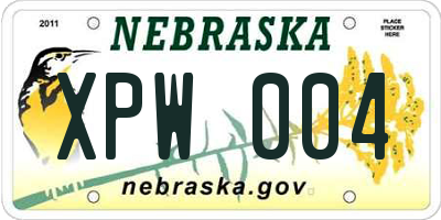 NE license plate XPW004