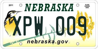 NE license plate XPW009