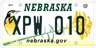 NE license plate XPW010