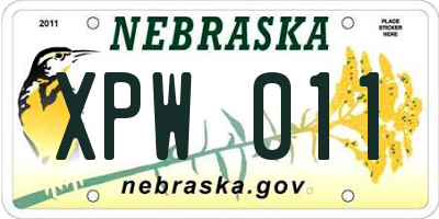 NE license plate XPW011