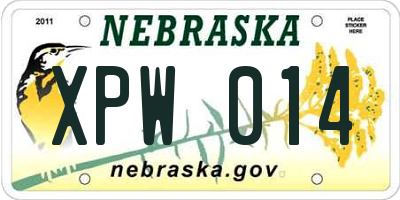 NE license plate XPW014