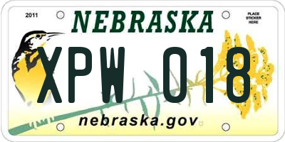 NE license plate XPW018