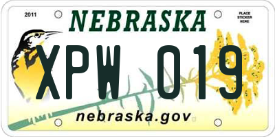 NE license plate XPW019