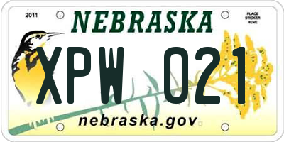 NE license plate XPW021