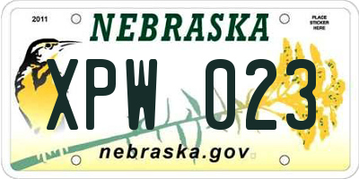 NE license plate XPW023