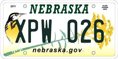 NE license plate XPW026