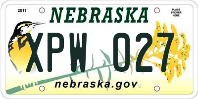 NE license plate XPW027