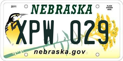 NE license plate XPW029