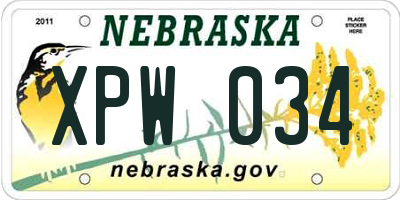 NE license plate XPW034