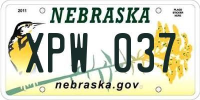 NE license plate XPW037