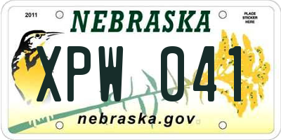 NE license plate XPW041