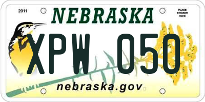 NE license plate XPW050