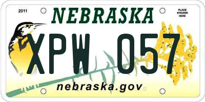 NE license plate XPW057