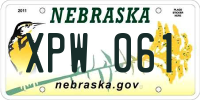 NE license plate XPW061
