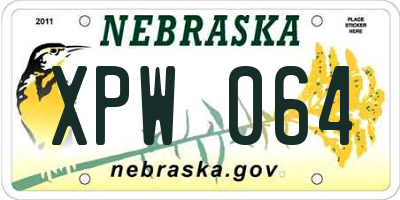 NE license plate XPW064